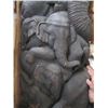 Image 4 : APPROX. 7'X1 1/2' LOG CARVED WITH ELEPHANTS