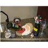 Image 1 : WINE BOTTLE HOLDER, WINE GLASSES, ETC.