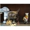 Image 1 : SHELF OF MISC. PICTURE FRAME, DECORATIVE BOTTLES, FIGURINES, ETC.