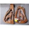 Image 1 : 2 WOLF CARVINGS