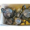 Image 2 : 2 BOXES OF MISC. SILVER PLATE TEAPOTS, ETC.