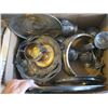 Image 3 : 2 BOXES OF MISC. SILVER PLATE TEAPOTS, ETC.