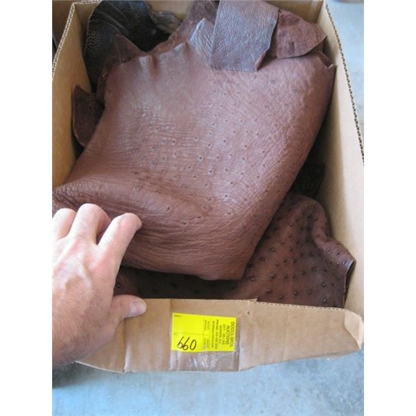 BROWN OSTRICH HIDE & PIECES