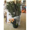 Image 1 : PLANTER OF ASST. PEACOCK FEATHERS, ARTIFICIAL ROSES, ETC.