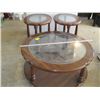 Image 2 : 3 PIECE GLASS TOPPED COFFEE & END TABLE SET