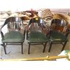 Image 1 : 3 HEAVY UPHOLSTERED SEAT ARMCHAIRS