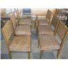 Image 1 : SET OF 6 TEAK FRAMED WICKER SEAT CHAIRS