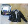 Image 1 : BIN OF MISC. LEATHER JACKET, MIRROR, CUSHIONS, ETC.