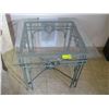 Image 1 : GLASS TOPPED METAL BASED END TABLE