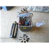 Image 1 : BASKET OF MISC. GARDEN DECORATIONS, SPRINKLER, ETC.