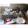 Image 2 : 6 BOXES OF MISC. DISHES, PLASTICWARE, GLASSES, ETC.