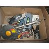 Image 1 : BOX OF MISC. WRENCHES, CABLE LOCK, STAPLER, ETC.