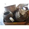 Image 1 : BOX OF COLLECTABLE OIL TINS, FUNNELS, ETC.