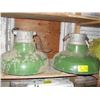 Image 1 : 2 GREEN ENAMELED LIGHT FIXTURES