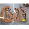 Image 1 : 2 CARVINGS, WOLF & EAGLE
