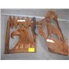 Image 1 : 2 CARVINGS, WOLF & EAGLE