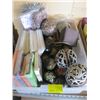 Image 1 : BIN OF MISC. CASED FLOWERS, CARDS, CASED SILK TIES, ETC.