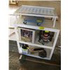 Image 1 : PLASTIC SHELF UNIT & SMALL 4 WHEEL DOLLEY