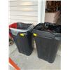 Image 1 : 2 BLACK ROLLING GARBAGE CANS