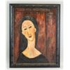 Image 2 : Italian Oil on Canvas Signed Modigliani Portrait