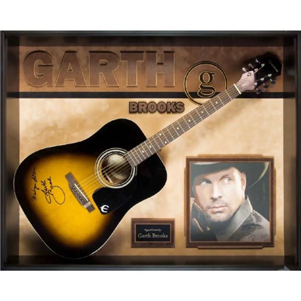 Signed and Custom Framed Garth Brooks Guitar