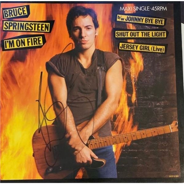 Signed Bruce Spingsteen I'm On Fire Album Cover