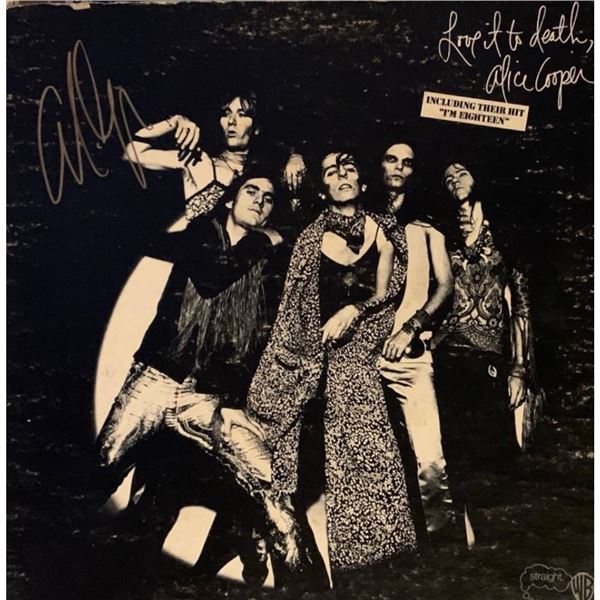 Signed Alice Cooper Love It To Death Album Cover