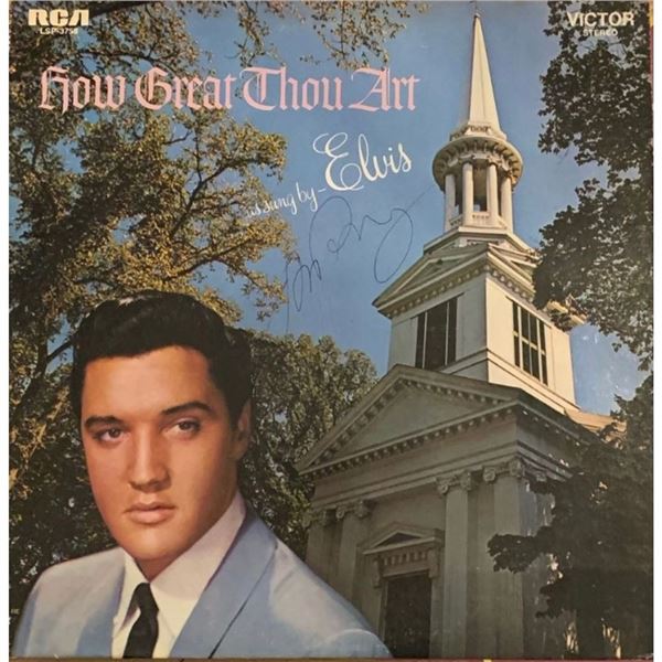 Signed Elvis Presely How Great Thou Art Album Cover