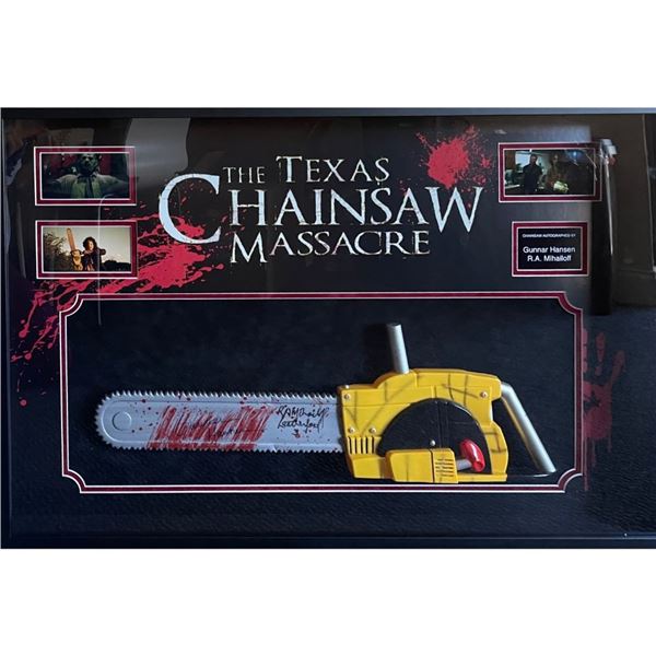 Signed Texas Chainsaw Massacre Saw in Shadowbox