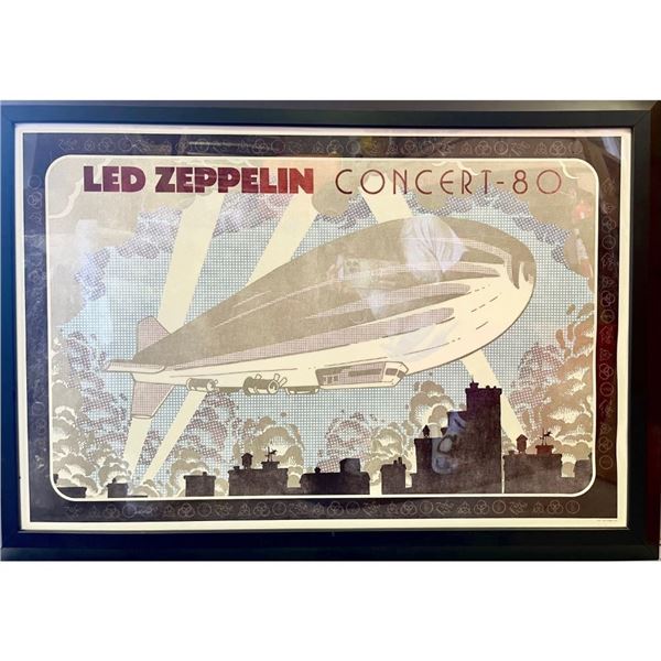 Framed Rare Led Zeppelin Concert Poster