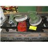 Image 2 : SHELF OF MISC. CHAMPION GRINDER MOTOR, CASTORS, TOTE BOX & CONTENTS