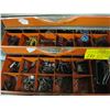 Image 3 : METAL 3 DRAWER SLIDING PARTS DRAWER WITH ASST. SPRINGS, ETC., & 2 BLEEDER SCREW CASES