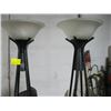 Image 1 : PAIR OF STAND UP LAMPS, MISSING 1 PIECE OF GLASS