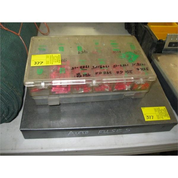 3 CONTAINERS OF ASST. ELECTRICAL CONNECTORS, FUSES, ETC.