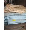 Image 2 : PALLET WITH BURLAP COFFEE BEAN BAGS & LOT OF BLUE MATERIAL