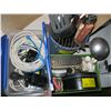 Image 2 : MISC. SHOE POLISH KIT, WIRES & CHARGERS & KITCHEN UTENSILS