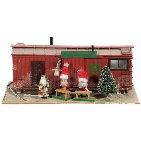 Christmas Shanty diorama made from box car