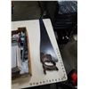 Image 3 : TRAY OF ANTIQUE TOOLS AND SAW