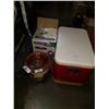 Image 1 : METAL THERMOS COOLER AND 2 CROCK POTS