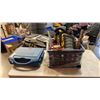 Image 1 : CRATE OF TOOLS AND RUBBERMAID CASE OF HOLESAWS