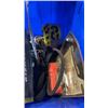Image 3 : BOX OF COIL NAILS, BIN OF WHEEL MEASURING TAPE AND TOOLS