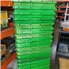 Image 2 : STACK OF 21 GREEN STORAGE TOTES RANGE FROM GOOD TO POOR