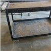 Image 2 : HEAVY DUTY BLACK 2 TIER RACK CART - 5 FOOT X 33 INCHES X 35 INCHES TALL