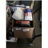 Image 1 : BOX OF CAR PARTS, BATTERY CHARGER, TOOLS
