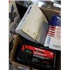 Image 2 : BOX OF CAR PARTS, BATTERY CHARGER, TOOLS