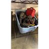 Image 1 : TOTE OF LARGE ANGLE GRINDER, HACKSAW AND MORE