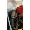 Image 2 : TOTE OF LARGE ANGLE GRINDER, HACKSAW AND MORE