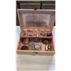 Image 2 : JEWELRY BOX WITH CONTENTS AND NECKLACES