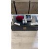 Image 1 : JEWELRY BOX WITH CONTENTS WITH FINGER WATCH BRACELET AND MORE