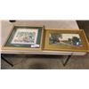 Image 1 : FRAMED WATERCOLOR AND NEEDLEPOINT